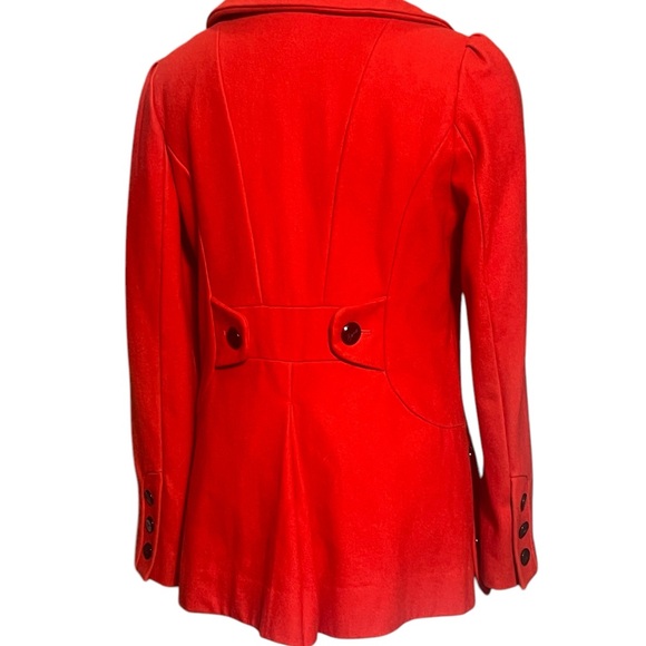 Guess, Size Large, Red, Wool Blend, Button-Up Pea Coat. Excellent Condition - Picture 9 of 12